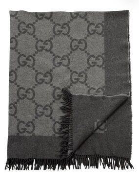 Gucci Home Blanket Two-Tone Gray- Wool & Cashmere